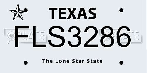 FLS3286 Texas License Plate