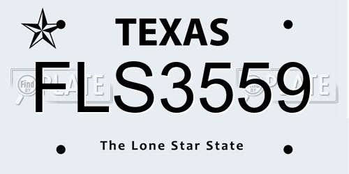FLS3559 Texas License Plate