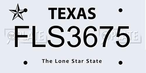 FLS3675 Texas License Plate
