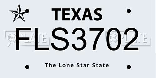FLS3702 Texas License Plate