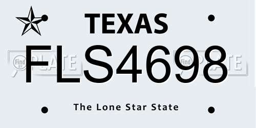 FLS4698 Texas License Plate
