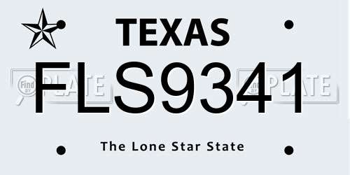 FLS9341 Texas License Plate