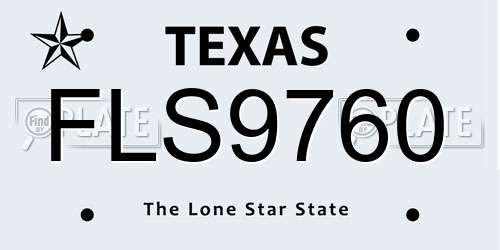 FLS9760 Texas License Plate