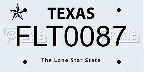 FLT0087 Texas License Plate