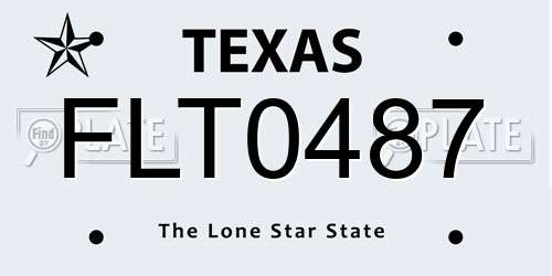 FLT0487 Texas License Plate