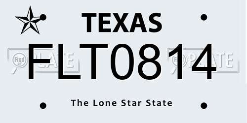 FLT0814 Texas License Plate