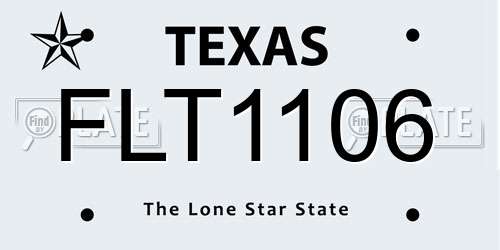 FLT1106 Texas License Plate