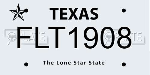 FLT1908 Texas License Plate