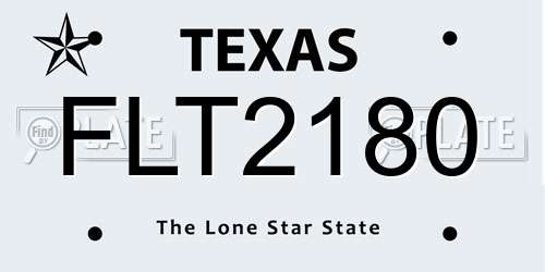 FLT2180 Texas License Plate