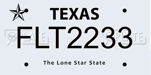 FLT2233 Texas License Plate
