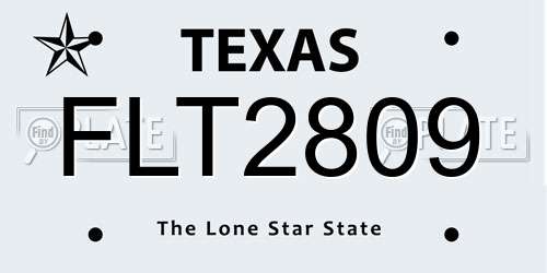 FLT2809 Texas License Plate
