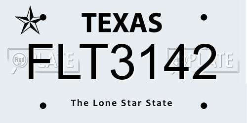 FLT3142 Texas License Plate