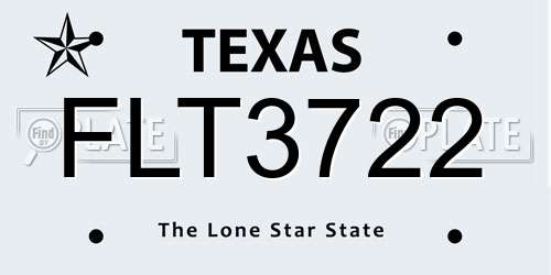 FLT3722 Texas License Plate