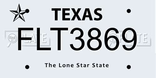 FLT3869 Texas License Plate