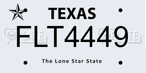 FLT4449 Texas License Plate