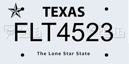 FLT4523 Texas License Plate