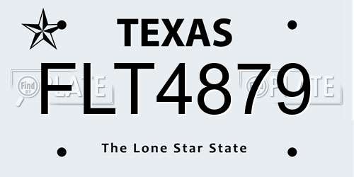 FLT4879 Texas License Plate