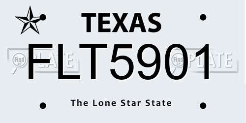 FLT5901 Texas License Plate