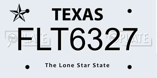 FLT6327 Texas License Plate