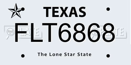 FLT6868 Texas License Plate