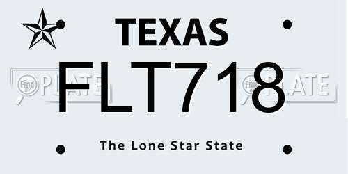 FLT718 Texas License Plate