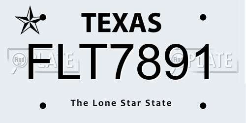 FLT7891 Texas License Plate