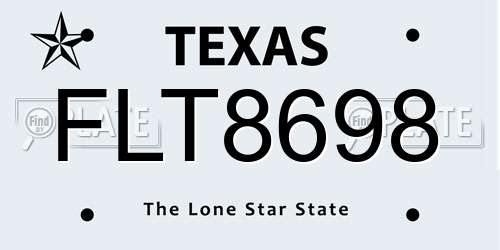 FLT8698 Texas License Plate