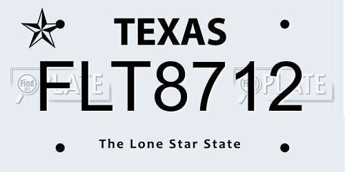 FLT8712 Texas License Plate
