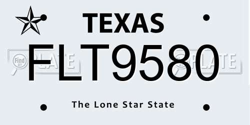 FLT9580 Texas License Plate