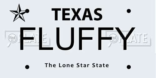 FLUFFY Texas License Plate