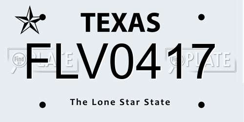 FLV0417 Texas License Plate