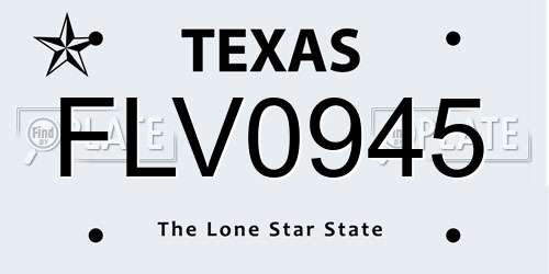 FLV0945 Texas License Plate