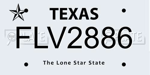 FLV2886 Texas License Plate