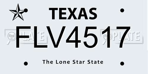 FLV4517 Texas License Plate