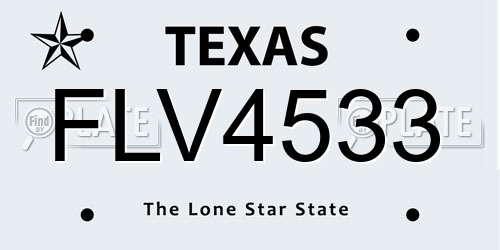 FLV4533 Texas License Plate