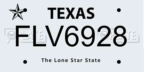 FLV6928 Texas License Plate