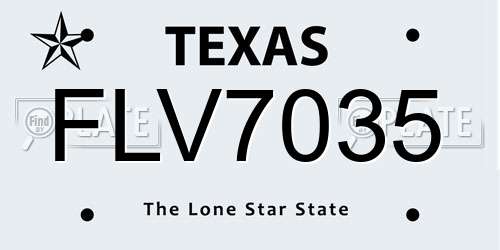 FLV7035 Texas License Plate