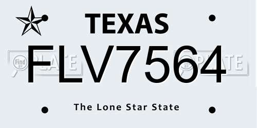 FLV7564 Texas License Plate