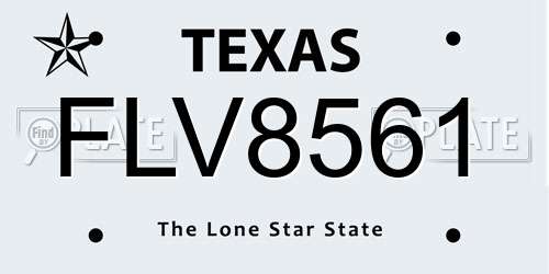 FLV8561 Texas License Plate