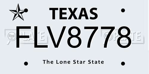 FLV8778 Texas License Plate