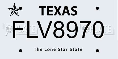 FLV8970 Texas License Plate