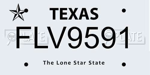FLV9591 Texas License Plate
