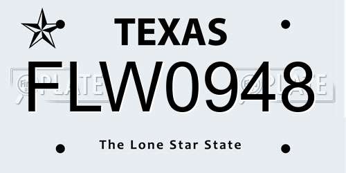 FLW0948 Texas License Plate