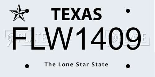 FLW1409 Texas License Plate
