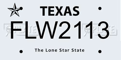 FLW2113 Texas License Plate
