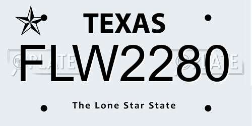FLW2280 Texas License Plate