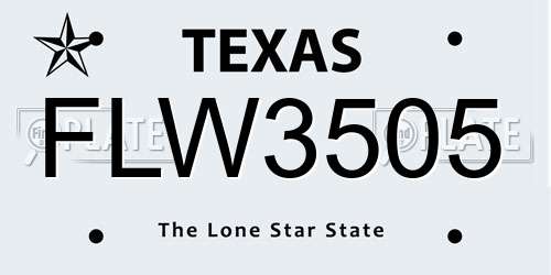 FLW3505 Texas License Plate