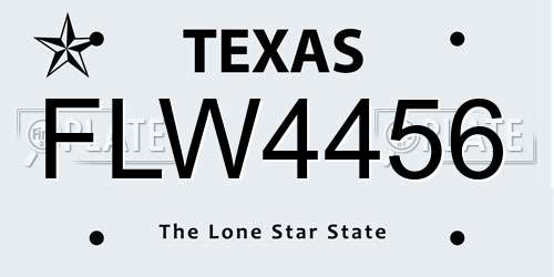 FLW4456 Texas License Plate
