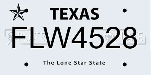 FLW4528 Texas License Plate
