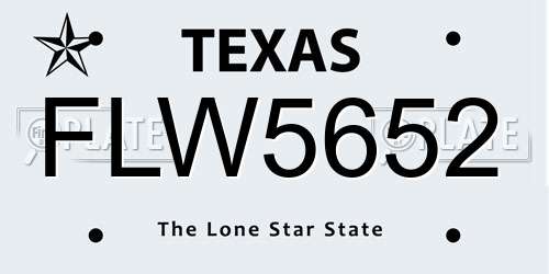 FLW5652 Texas License Plate